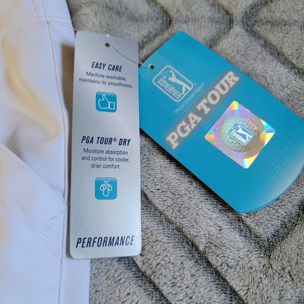 PGA Tour Bermuda Womens Golf Shorts Size 10 Bright White Pockets New High Rise - Picture 8 of 8